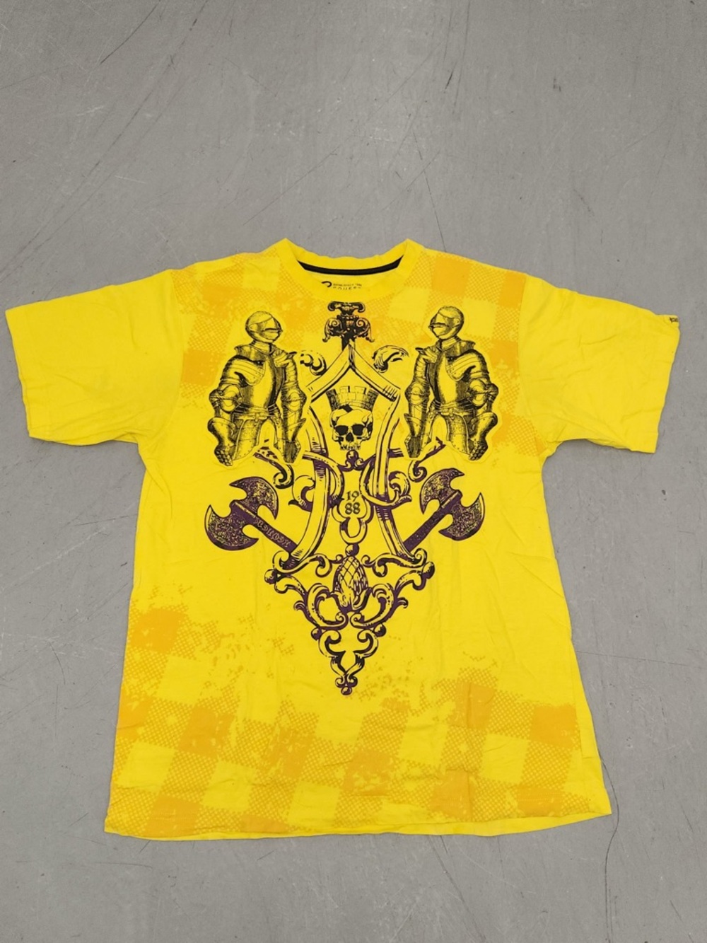 Men's Yellow Request Graphic Crew Neck T-Shirt